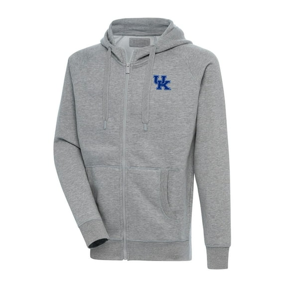 Men's Antigua Heather Gray Kentucky Wildcats Big & Tall Victory Full-Zip Hoodie