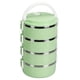 thumbnail image 1 of Fiambrera Bento, Contenedor De Almuerzo Cilíndrico, Anillo De Sellado De Silicona, Ventilación Portátil Para La Escuela Para Exteriores ANGGREK Cuatro Capas Verde Nórdico, 1 of 8
