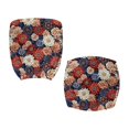 thumbnail image 4 of SCRAWLGOD Bohemian Flowers Red Blue Anti-Dust Chair Covers for Office Desk Chairs Easy to Remove Stretchable Desk Rotating Chair Slipcovers Comfy Chair Protector, Set of 2, 4 of 7