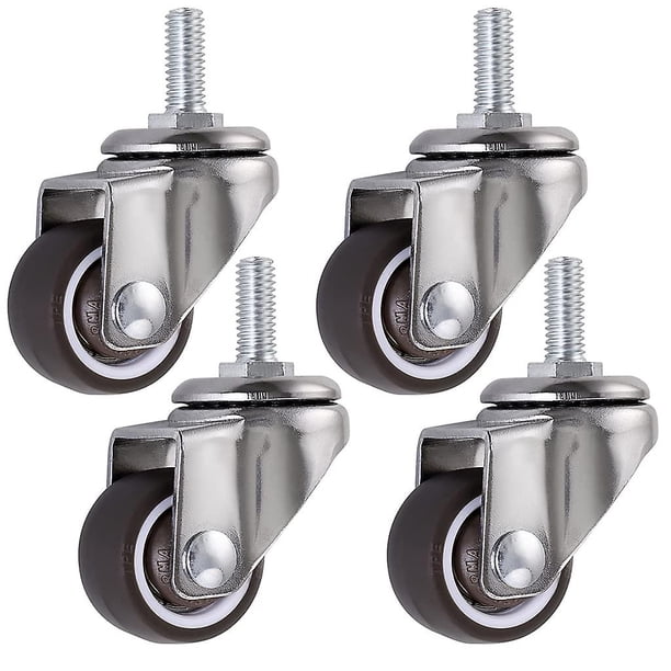 Rueda Giratoria De 4 Piezas, Ruedas para Muebles con Vástago De 25 Mm En M615, Ruedas Giratorias De Goma, para Carros, Carros, Cuna, Gabinete, Mesa, Capacidad De Carga De 15 Kg Por Rueda