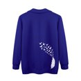 thumbnail image 5 of TWZH Women Feather Birds Print Zipper Lapel Collar Sweatshirt, 5 of 7