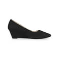 thumbnail image 3 of BLISSFUL STEP Women's Pointed Toe Slip on Wedge Heel Pumps, 3 of 7