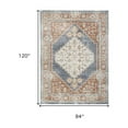thumbnail image 3 of HomeRoots 8' X 10' Denim Blue Oriental Power Loom Distressed Washable Area Rug, 3 of 10