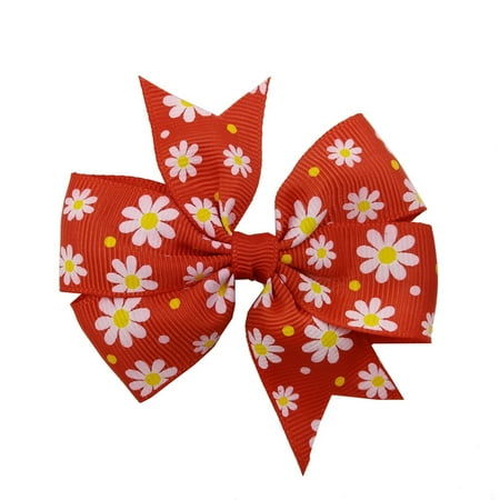 

Baby Girl Floral Prints Clip Bowknot Pin Hair Accessories