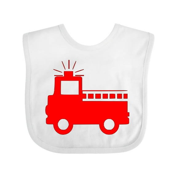 Inktastic Red Fire Engine Boys or Girls Baby Bib