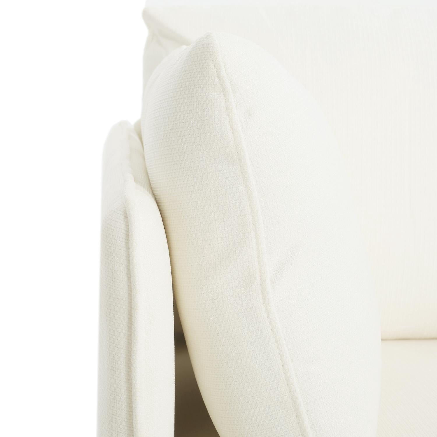 Modern Upholstered Accent Chair with 2 Pillow,Solid Wood Arm Reading Lounge Lazy Sofa for Living Room Bedroom,Guest Room,White