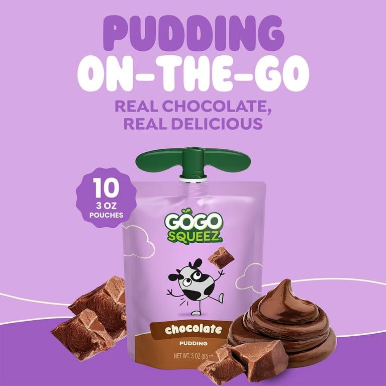 GoGo squeeZ Puddingz On-the-Go Chocolate Pudding Snack Pouches, 3