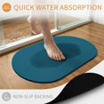 thumbnail image 6 of Oval Door Mat 18"×30" Solid Dark Absorbent Door Mat Outside Entrance Teal Low-Profile Non Slip Front Rug for Kitchen Bathroom Bedroom, 6 of 9