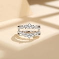 thumbnail image 2 of Gems Jewels 1.81 Ct Round Cut White Diamond Thanksgiving Christmas Engagement Enhancer Wrap Guard Ring 14K White Gold Plated 925 Sterling Silver For Women's -5.5, 2 of 3