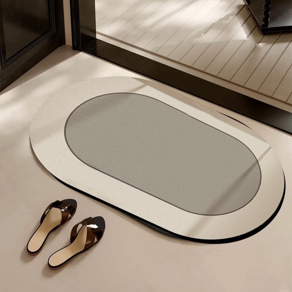 AZXY Bath Mats for Bathroom Floor,Bathroom Rugs Clearance,Nonslip Bathmat Under $15,Washable Quick Dry Absorbent Diatomite Stone Bath Mat Round