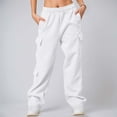 thumbnail image 6 of Cargo Sweatpants for Women 2026 Fall Winter Elastic High Waist Wide Straight Leg Casual Loose Sweat Pants with Pockets, 6 of 8