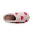thumbnail image 3 of Wovix Valentine's Day Women's Men's Heart Graphic Slippers Retro Print Memory Foam Plush Warm Anti-Slip Fluffy Fuzzy Plush Arch Support Basic Soft Houseshoes, 3 of 10