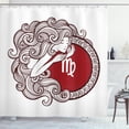 thumbnail image 1 of Ambesonne Virgo Shower Curtain, Long Haired Girl Zodiac, 69"Wx84"L, Ruby Brown White, 1 of 2