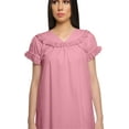 thumbnail image 2 of Moomaya Cotton V-Neck Sleepwear For Ladies Short Sleeve WoMen's Nightdress, 2 of 6