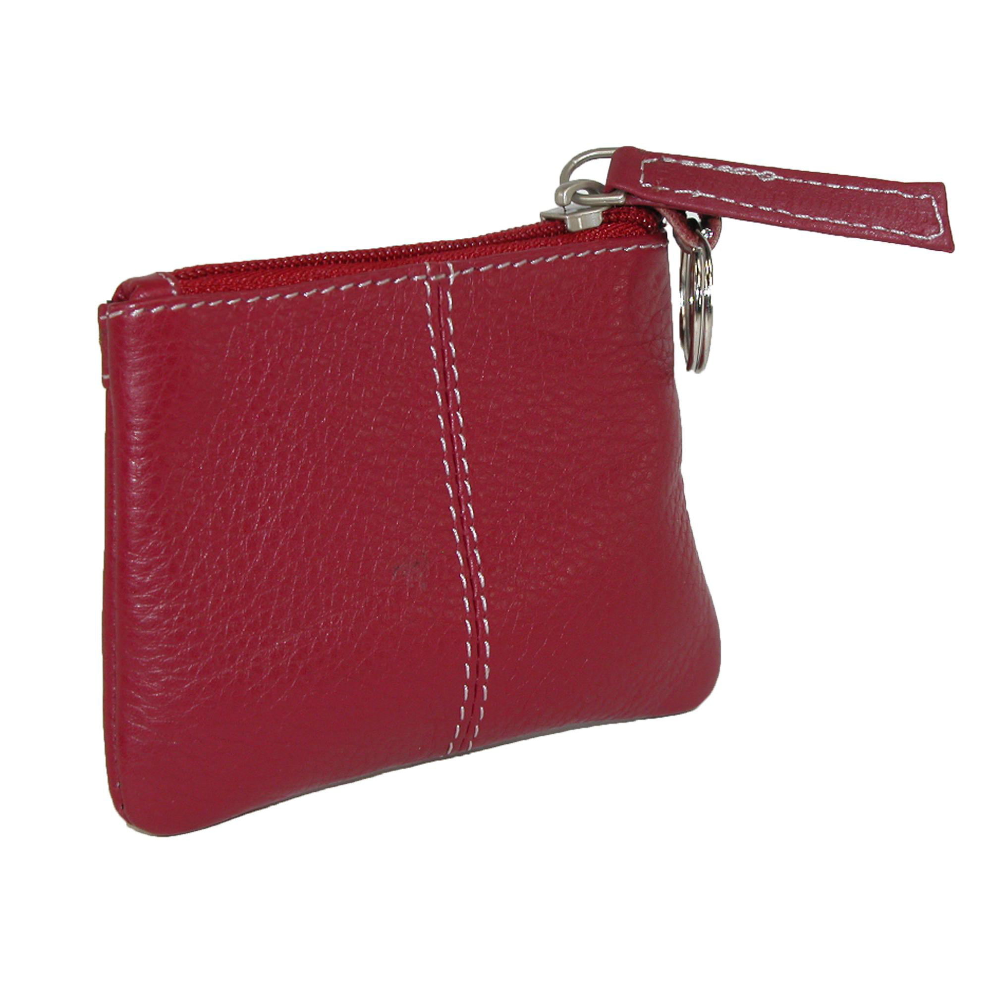 Paul & Taylor Women&#39;s Leather Zippered Compact Coin Purse and Key Ring | Walmart Canada