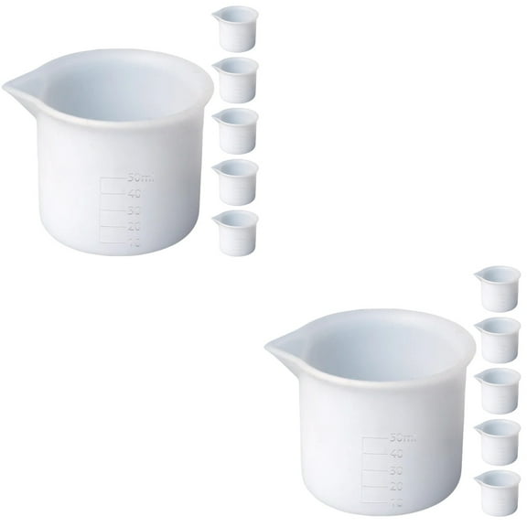 12 Pcs 50ml Silicone Measuring Cup Resin Crafts Mixing Tools Epoxy Paint Liquid Cups Jewery Making Terrarium Kit