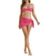 thumbnail image 2 of INSPIRAR CHIC Conjunto de Bikini de Anillo O para Mujeres de 3 Piezas con Parte Inferior Triangular y Cubierta de Parte Inferior Trajes de Baño Talla X-Small Rojo Rosa, 2 of 5