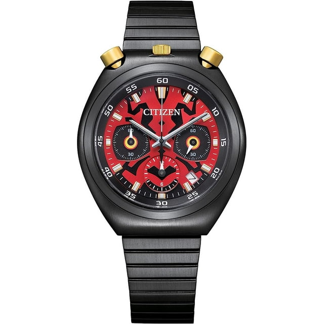 Reloj de cuarzo Citizen Star Wars para hombre Darth Maul acero inoxidable Pulsera negra esfera roja AN3668-55W