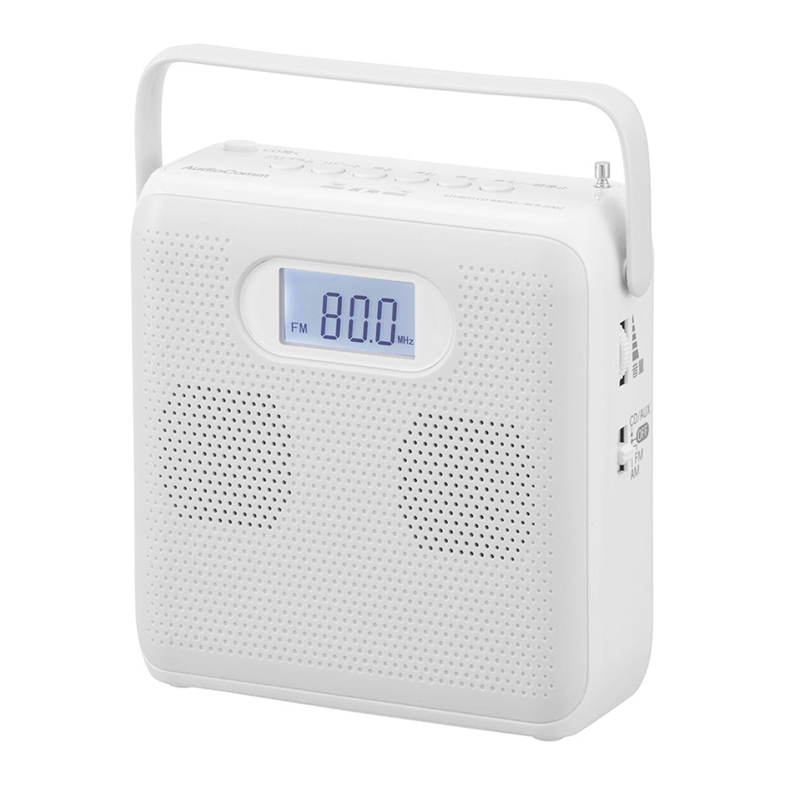 Vertical Portable CD Player with Bluetooth Speakers - USB/MP3 FM Radio Support DC 5V & Battery Power