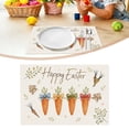 thumbnail image 4 of WUXIAB Easter Kitchen Mat,Easter Floral Mat,Traditional Table Mat,Furniture Protector,12x18 Inch Easter Placemat Set of 4,Hanging Colorful Carrots Design,Spring Seasonal Linen Style Table Mats, 4 of 4