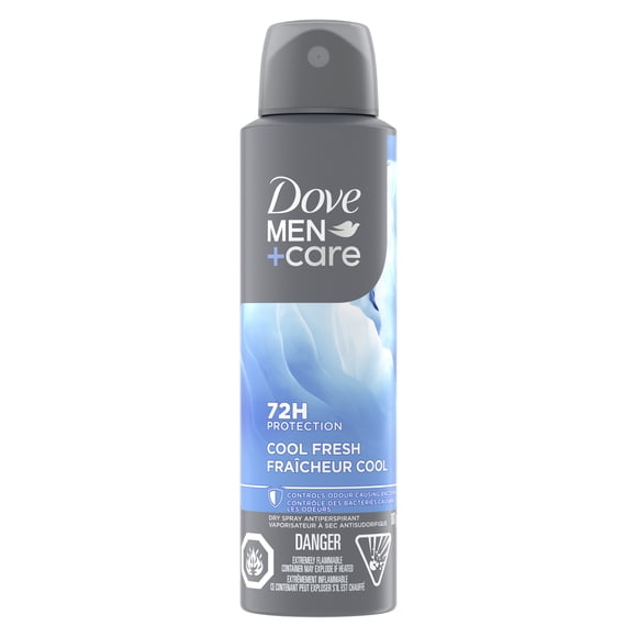 Dove Men+Care Cool Fresh 72H Dry Spray Antiperspirant Deodorant for Men with Vitamin E and Non-Irritant Formula, 107g