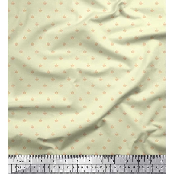 Soimoi Cotton Duck Fabric Tea Cup Shirting Print Fabric by Yard 56 Inch Wide