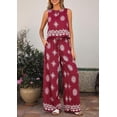 thumbnail image 3 of PRETTYGARDEN Women's Summer 2 Piece Lounge Sets Boho Floral Tank Tops Flowy Wide Peg Pants Travel Beach Vacation Outfits, 3 of 10