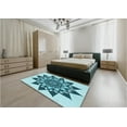 thumbnail image 4 of Ahgly Company Indoor Round Patterned Dark Cyan Green Area Rugs, 6' Round, 4 of 6