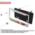 thumbnail image 3 of 1Pack License Plate Frames with Pastel Color Fluid Art Pattern Includes Screws & Caps Full Accessories Included Size 6.3x12.2inch(16x31cm), 3 of 8