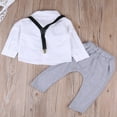 thumbnail image 4 of Little Gentleman Newborn Baby Boy Clothes White T-shirt Tops + Overalls Suspender Trouser 2PCS Outfit Spring Autumn Suit, 4 of 6
