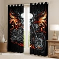 thumbnail image 2 of Castle Fairy Skull Motorcycle Black Out Curtains for Adults, Flame Print Curtains Pack of 2 (42x63 Each) for Bedroom, Black Red, 2 of 6