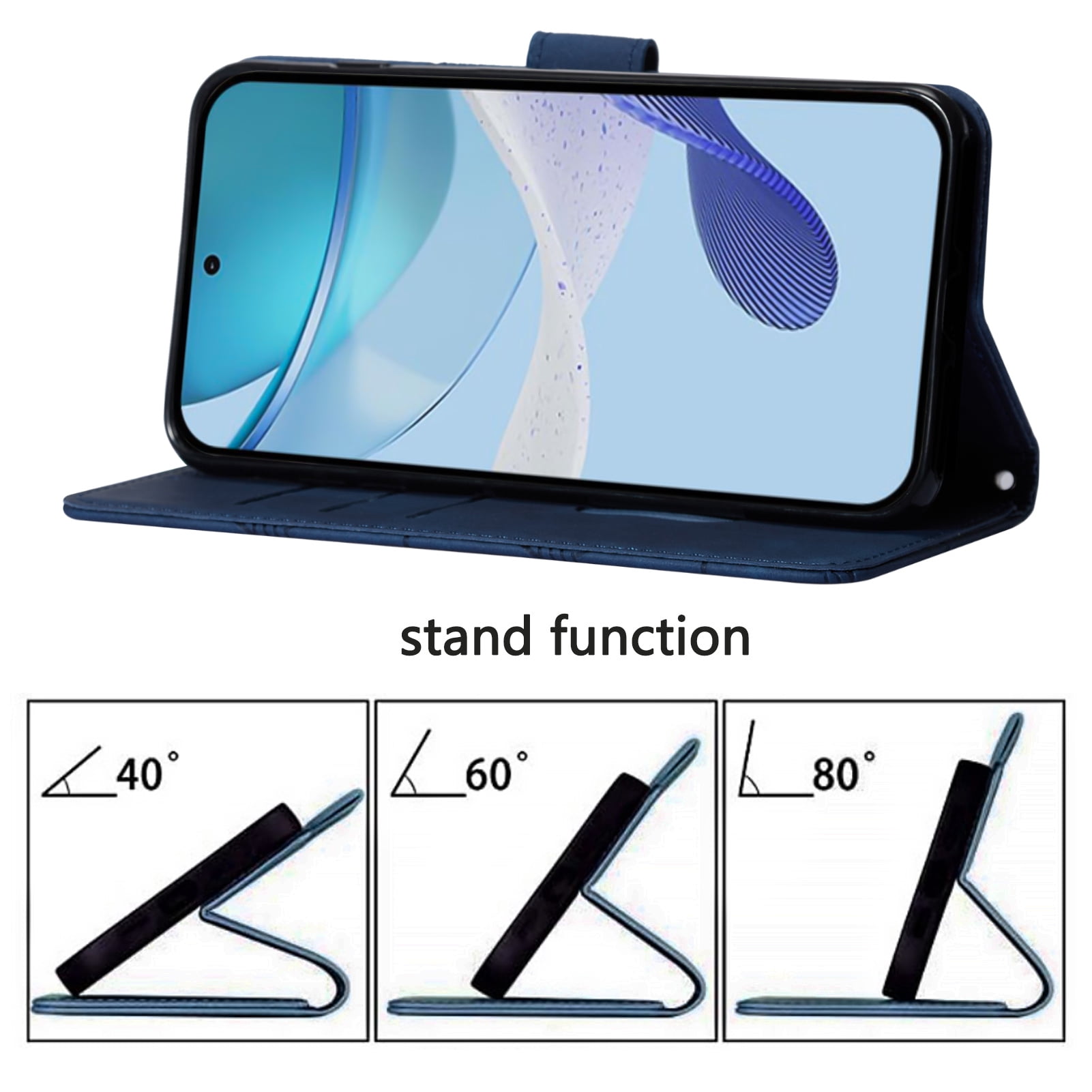 Case for TCL Nxtpaper 70 Pro Wallet PU Leather Case with Card Slots Kickstand Shockproof Magnetic Flip Phone Cover, Blue