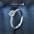 thumbnail image 3 of Whudwhu Emerald And Moissanite Crown Ring, 925 Silver, 3 of 6