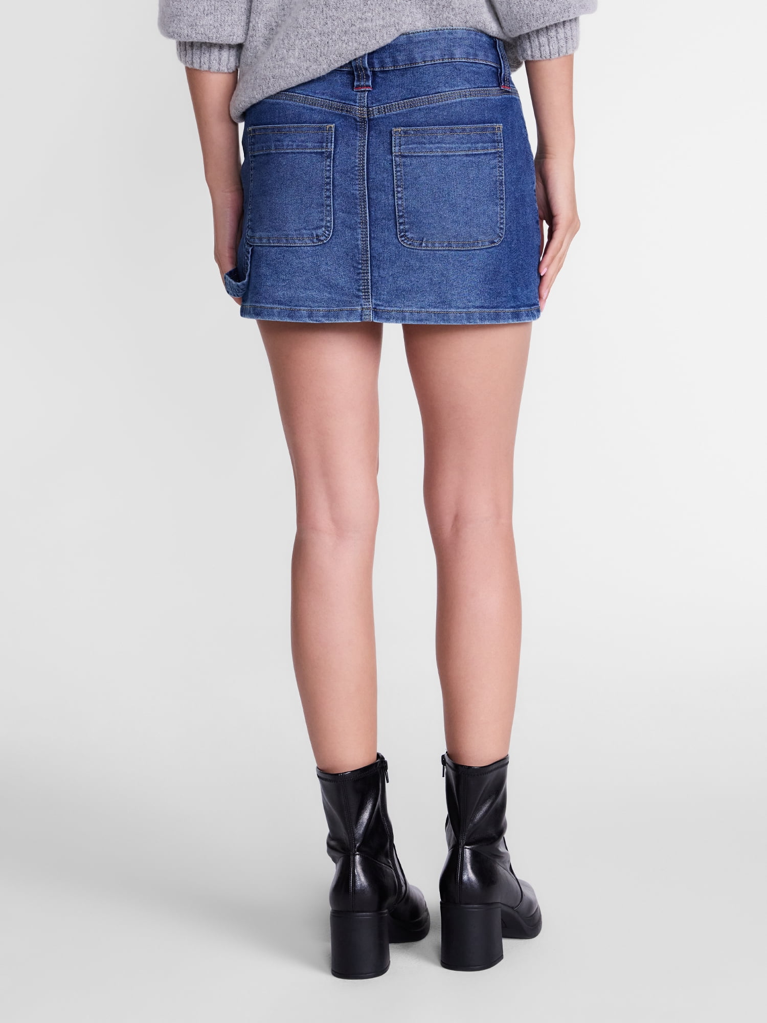 Madden NYC Women's Denim Micro Mini Cargo Skirt, Sizes XXS-XXL