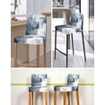 thumbnail image 5 of Blue Bar Stool Covers Set of 2, Retro Oil Painted Modern Abstract Art Stretch Washable Bar Chair Covers with Backs, Removable Pub Counter Height Chair Cover for Kitchen Dining Room Cafe, 5 of 7