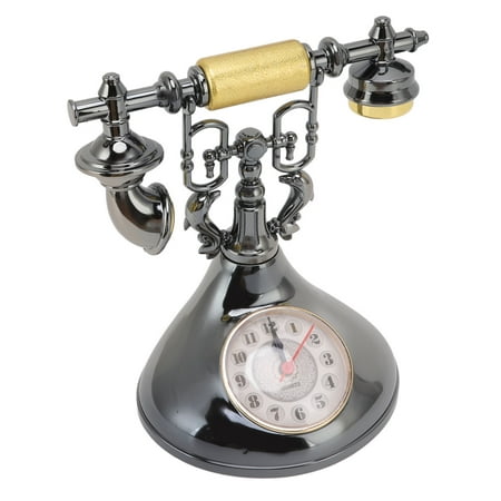 BIMZUC Vintage Telephone Alarm Clock Unique Elegant Accurate Time Bedside Decoration for Home Cafe