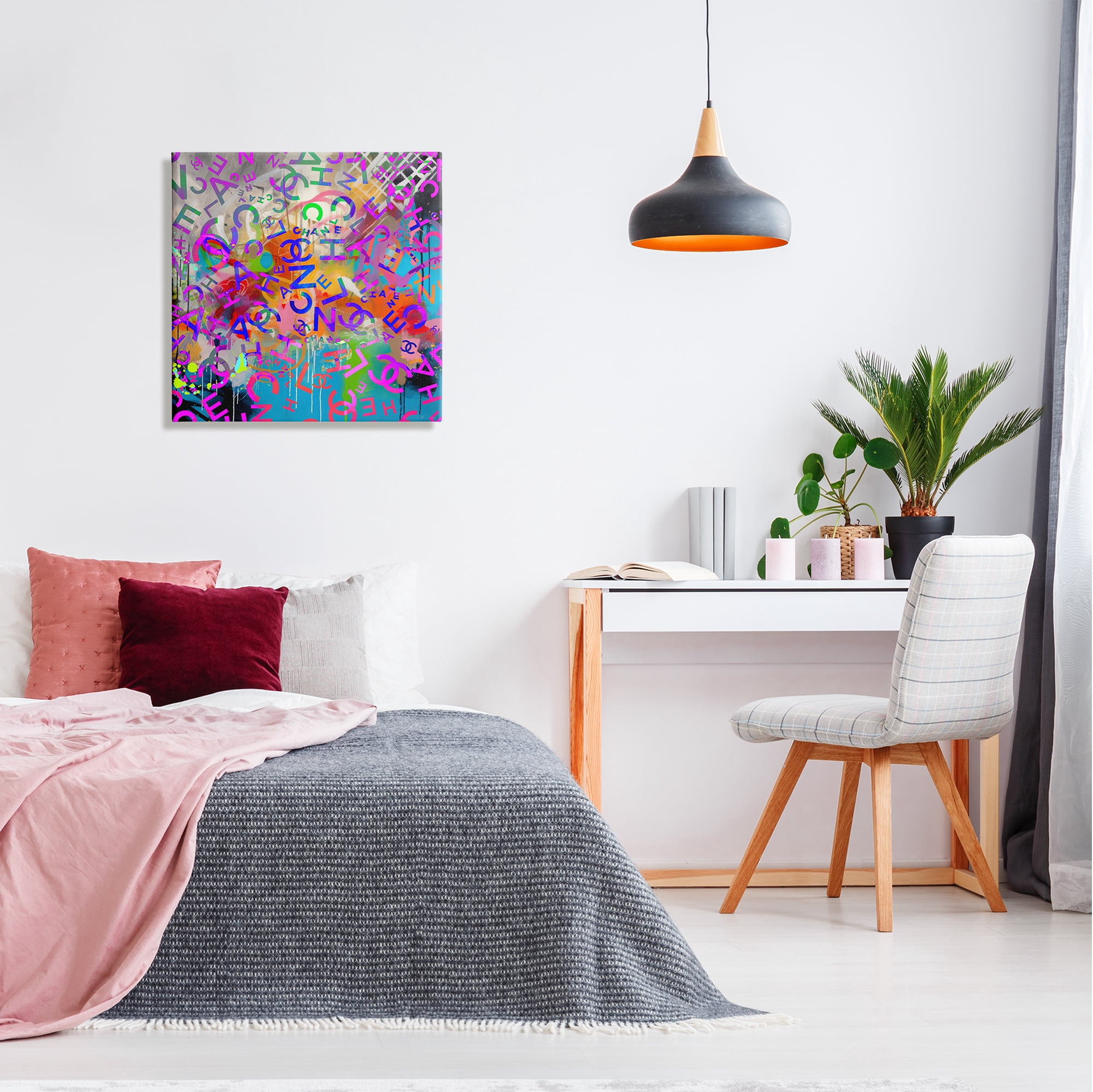 Stupell Industries Modern Glam Logos Abstract Painting Gallery Wrapped Canvas Print Wall Art, 24 x 24
