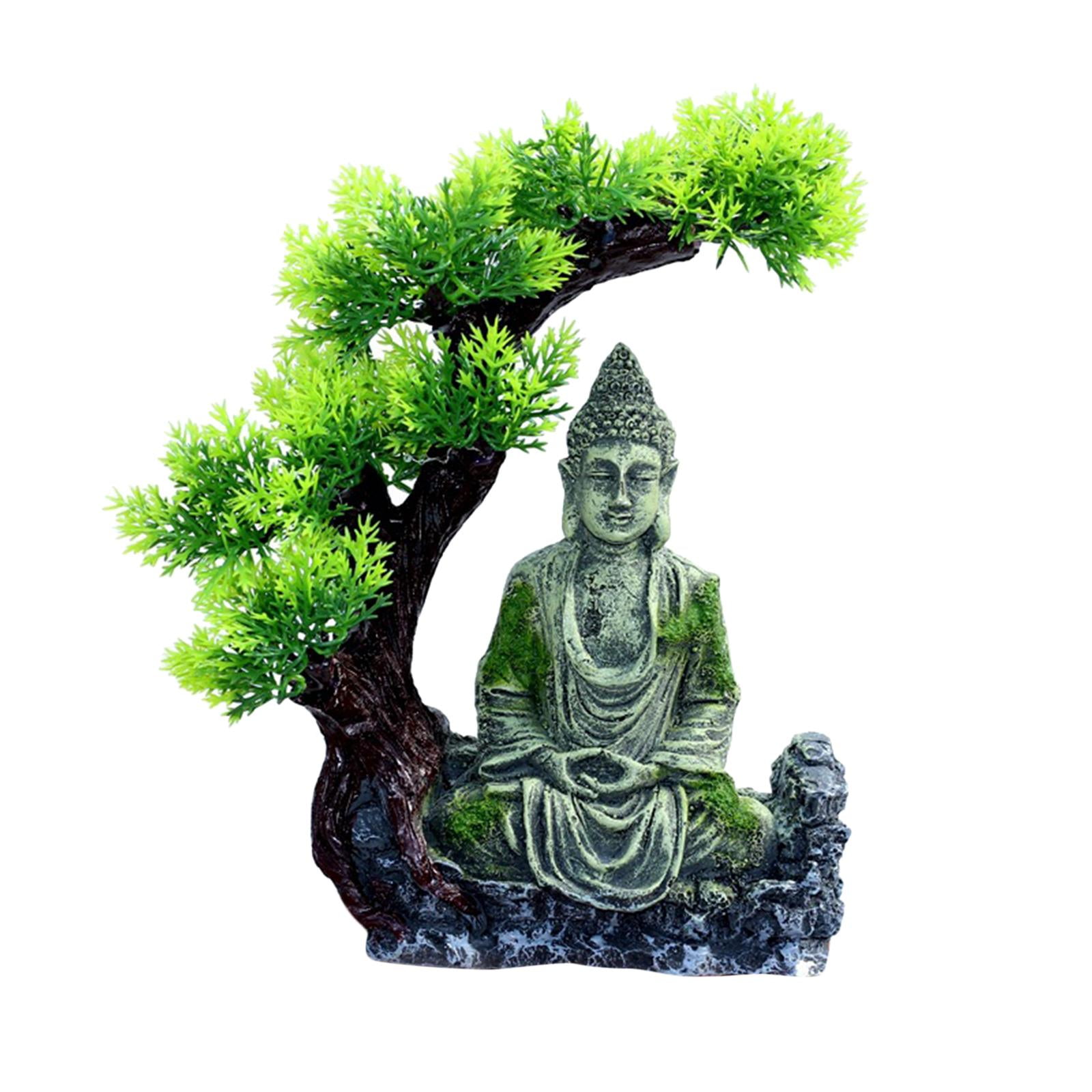 Fish Tank Decorations Aquarium Decoration Medium-Sized Ornaments Accessories Fish Hides Buddha Statue Home Desktop Decoration Ornaments , A 18x10x23cm