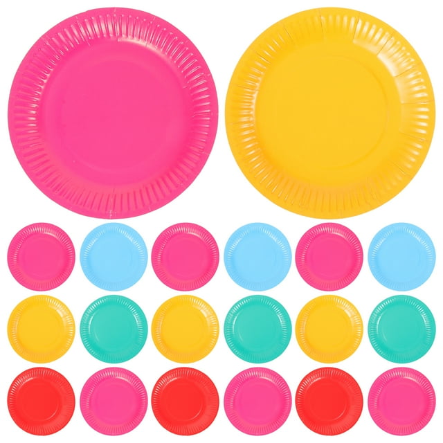 KAKOWELY 100 platos de papel desechables para tartas, de colores, para decoración de fiestas de cumpleaños.