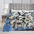 thumbnail image 4 of Wijzvio Siberian Husky Dog Throw Blanket Soft Fuzzy Fleece Blanket For Couch Bed Living Room Decoration 50"X40", 4 of 9