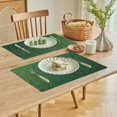 thumbnail image 5 of Creowell Green Christmas Placemats Set of 4 - Wipe Clean Placemats - Washable Heat Resistant Placemats for Dining Table (Green, 4) 18x12in, 5 of 8