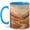 Blue, variant on Boho Sunset Mountain Coffee Mug, Warm Landscape Wildflower Nature Design, 11 oz Ceramic Cup