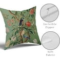 thumbnail image 5 of Green Chinoiserie Pillow Cover 18x18 Inch Vintage Bird Flower Throw Pillow Covers Farmhouse Floral Decorative Pillowcase Outdoor Square Cushion Cover for Couch Sofa Bedroom Decor (Pack of 2), 5 of 7