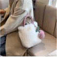 thumbnail image 4 of CHAO Bolso de mano para mujer con cadena - Bolso de hombro de felpa suave Lindo bolso cruzado y colgante de cereza para niñas y mujeres, 4 of 5