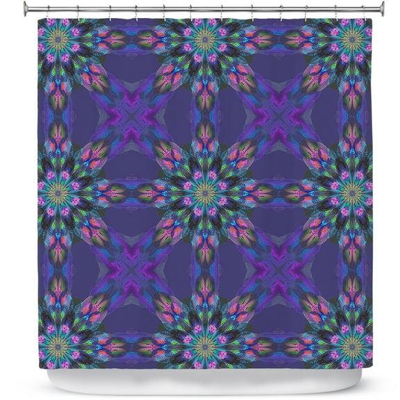 Shower Curtains 70" x 93" from DiaNoche Designs by Pam Amos - Floral Quilt Violet
