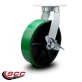 thumbnail image 2 of 12 Inch Extra Heavy Duty Green Poly on Cast Iron Wheel Swivel Caster with Brake, 2 of 2