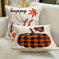 thumbnail image 3 of 4 Pack Pumpkin Patch Farm Fresh Pumpkin Throw Pillow Covers Home Fall Buffalo Check Plaid Truck with Maple Leaf Autumn Harvest Decorative Pillow Cases Cotton Linen 18x18 Inch Thanksgiving Gifts, 3 of 6