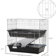 thumbnail image 3 of JERFIT 2-Level Small Animal Cage with Ramp, 2 Doors, Food Dish & Water Bottle for Ferrets, Guinea Pigs, Chinchillas, Hamsters, Black Metal Enclosure, 3 of 5