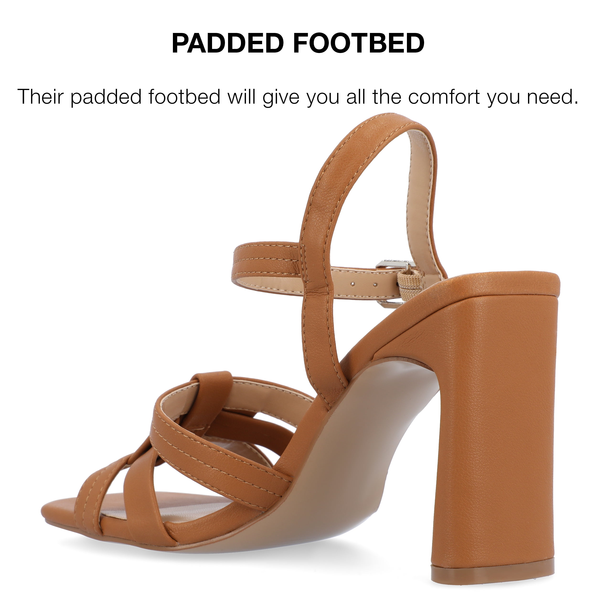 Journee Collection Womens Gibssen Ankle Strap Covered Block Heel Sandals