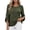 Army Green(Womens Tops), variant on Women's 3/4 Sleeve Button Cuff Tops Casual Round Neck Solid Color Cotton Linen Blouses